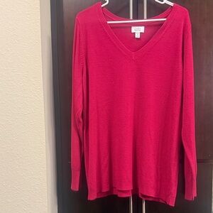 Croft & Barrow Vibrant Red V-Neck Sweater